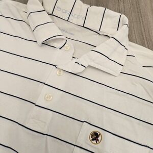B Draddy Seminole Golf Club Polo Shirt Mens Large White‎ Stripe Casual Stretch